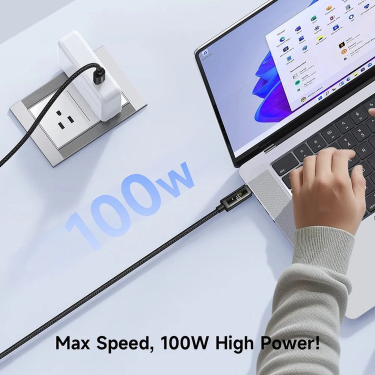 کابل USB-C مک دودو مدل Dual LED Displays 100W طول 1.2 متر