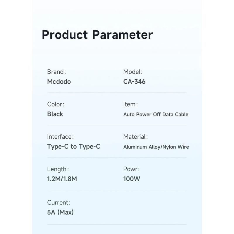 کابل USB-C مک دودو مدل CA-346 طول 1.2 متر