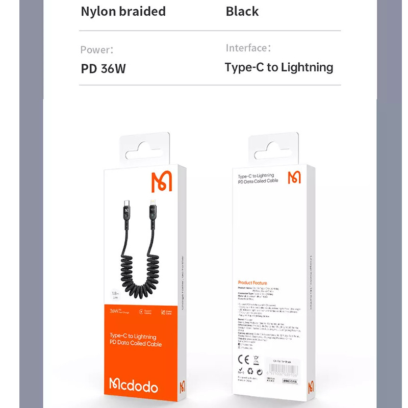 کابل تبدیل USB-C به لایتنینگ مک دودو مدل CA-1960 طول 1.8 متر