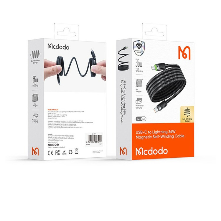 کابل تبدیل USB-C به لایتنینگ مک دودو مدل CA-2010 طول 1.2 متر