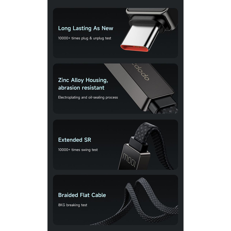 کابل تبدیل USB به USB-C مک دودو مدل CA-498 طول 1.2متر