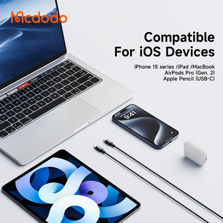 کابل USB-C مک دودو مدل 60W CA-277 طول 1.2 متر