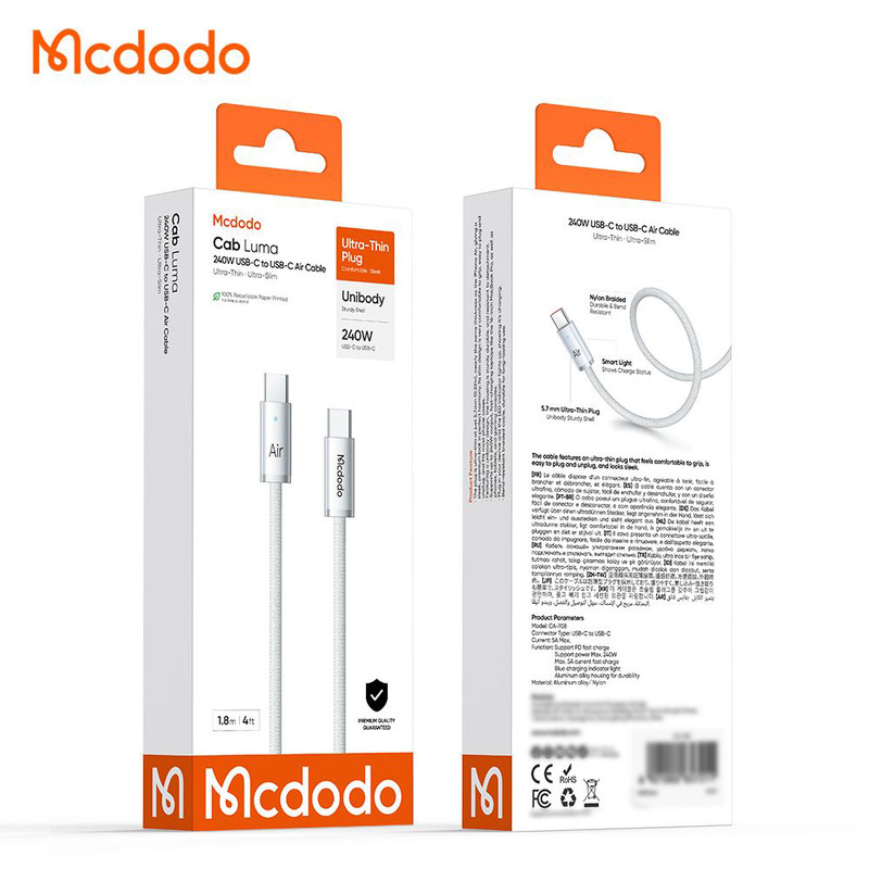 کابل تبدیل USB-C مک دودو مدل CA-708 طول 1.8 متر