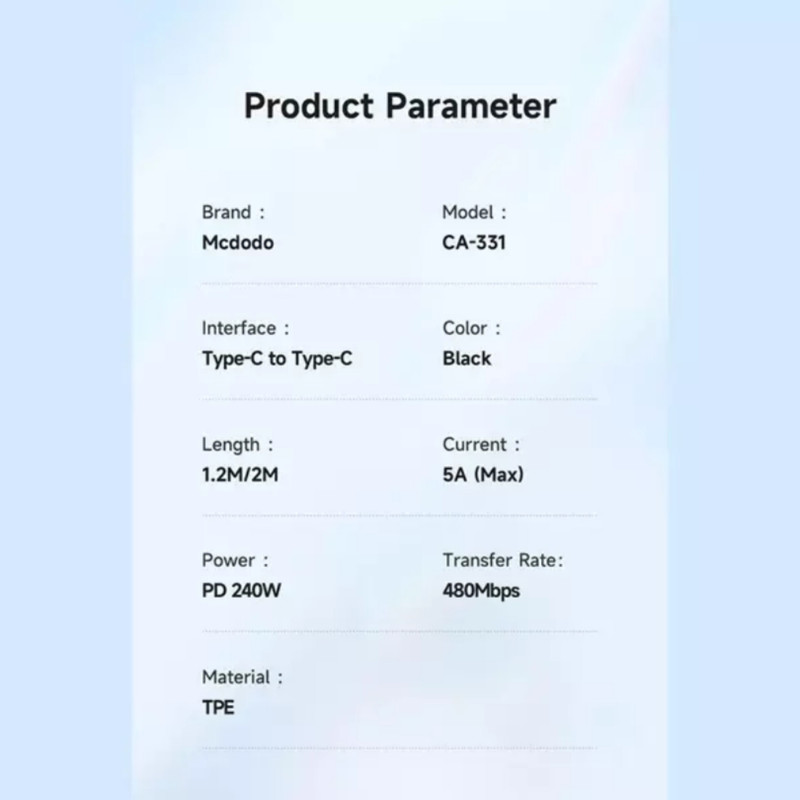 کابل تبدیل USB-C مک دودو مدل 240w طول 1.2 متر