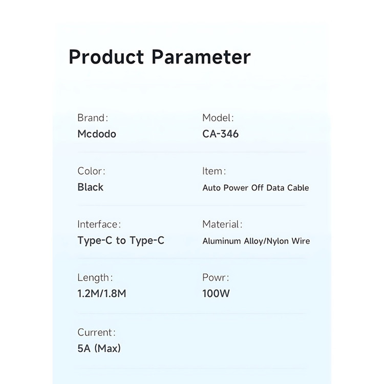 کابل تبدیل USB-C مک دودو مدل CA-3461 طول 1.8 متر