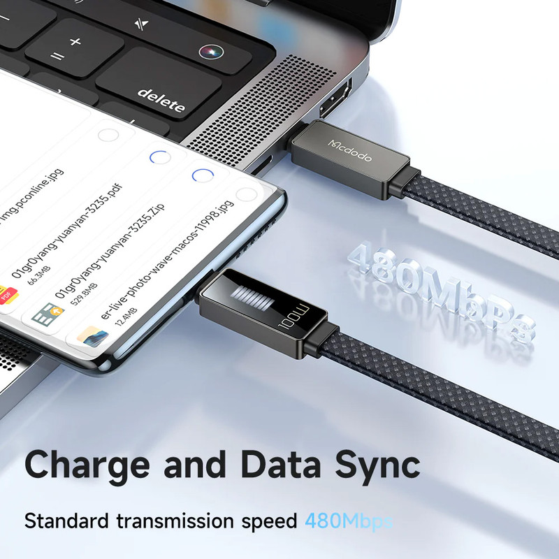 کابل USB-C مک دودو مدل LED RHYTHM طول 1.2 متر