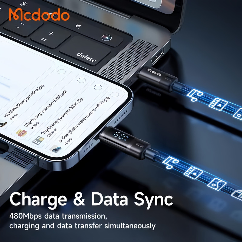 کابل تبدیل USB-C به لایتنینگ مک دودو مدل CA-5210 طول 1.2 متر