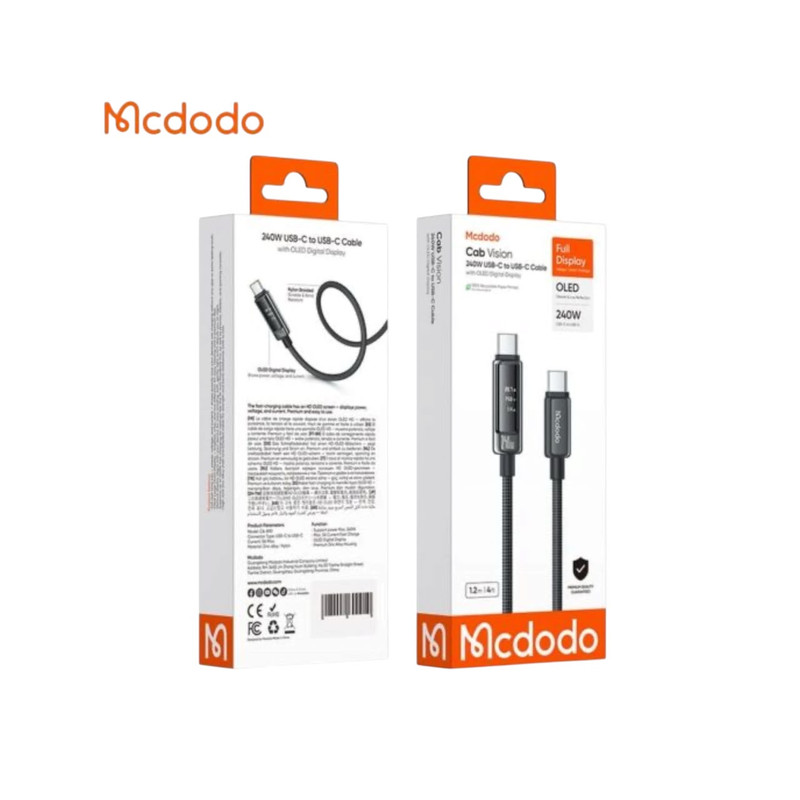 کابل USB-C مک دودو مدل CA-8900 240W طول 1.2 متر