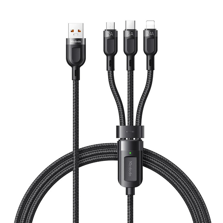 کابل تبدیل USB به microUSB / لایتنینگ / USB-C مک دودو مدل CA-0930 طول 1.2 متر