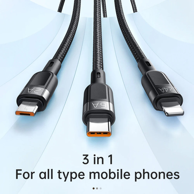 کابل تبدیل USB به microUSB / لایتنینگ / USB-C مک دودو مدل CA-0930 طول 1.2 متر