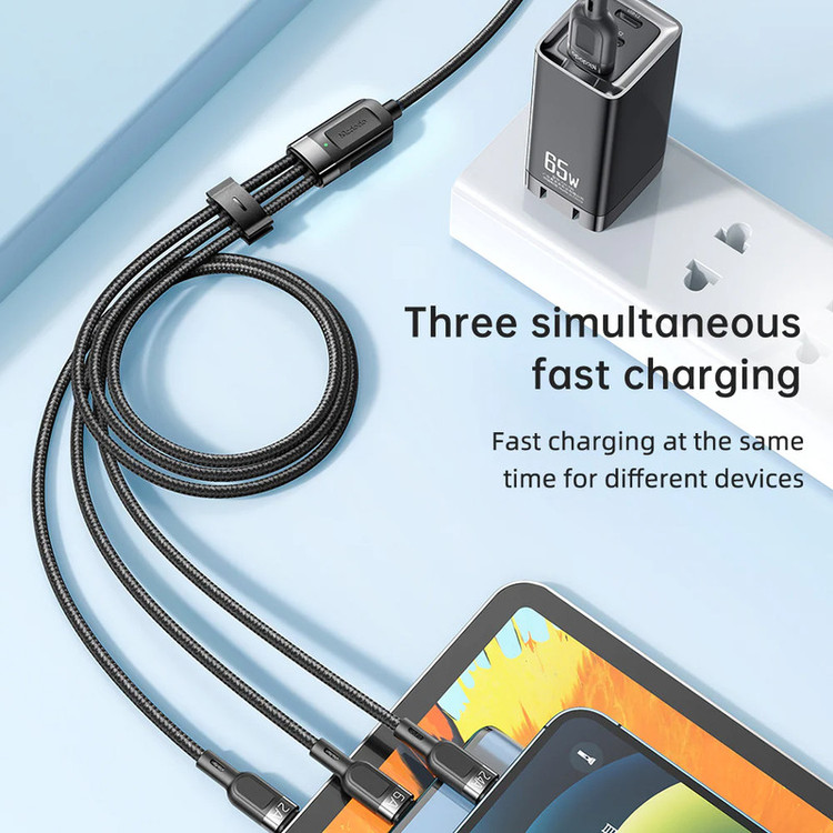 کابل تبدیل USB به microUSB / لایتنینگ / USB-C مک دودو مدل CA-0930 طول 1.2 متر