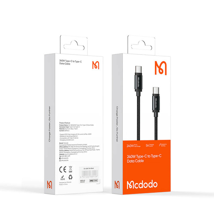 کابل تبدیل USB-C مک دودو مدل CA368I طول 2 متر