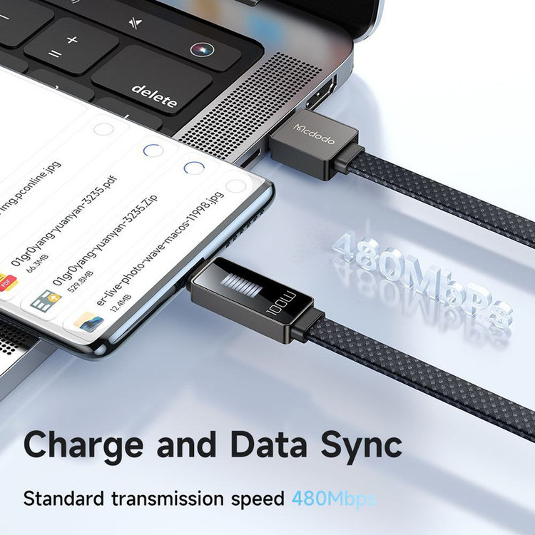 کابل تبدیل USB به USB-C مك دودو مدل LED Ryhthm طول 1,2 متر