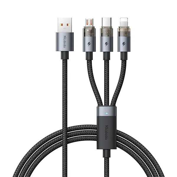 کابل تبدیل USB به MicoUSB/ USB-C / لایتنینگ مک دودو مدل CA-715 طول 1.2 متر