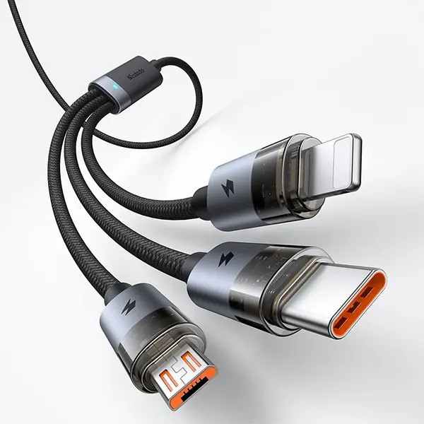 کابل تبدیل USB به MicoUSB/ USB-C / لایتنینگ مک دودو مدل CA-715 طول 1.2 متر
