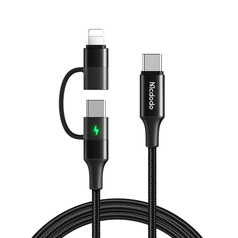 کابل تبدیل USB-C به لایتنینگ/USB-C مک دودو مدل 2IN1 PD Fast Charge طول 1.2 متر