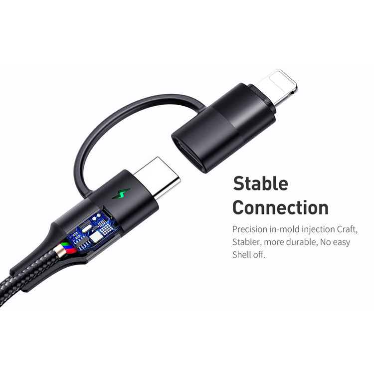 کابل تبدیل USB-C به لایتنینگ/USB-C مک دودو مدل 2IN1 PD Fast Charge طول 1.2 متر
