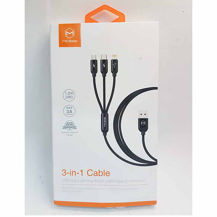 کابل تبدیل USB به Micro USB/ USB-C / لایتنینگ مک دودو مدل ca-6960 طول 1.2 متر