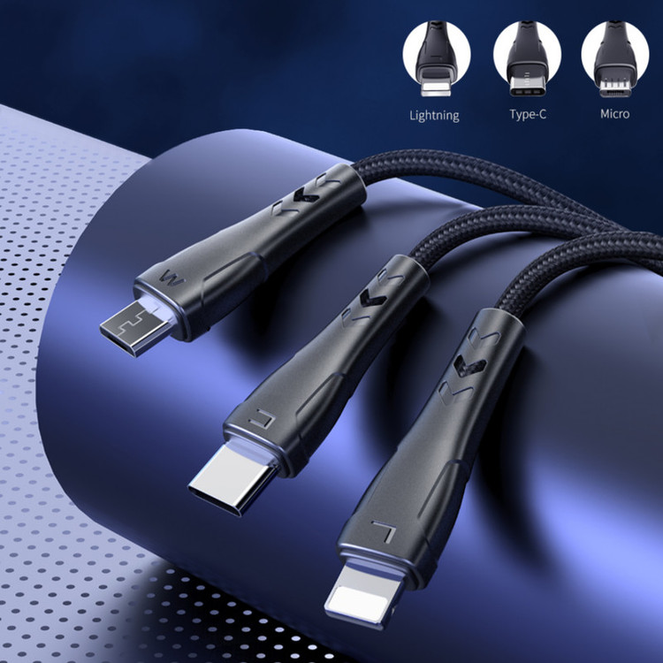 کابل تبدیل USB به Micro USB/ USB-C / لایتنینگ مک دودو مدل ca-696 طول 1.2 متر
