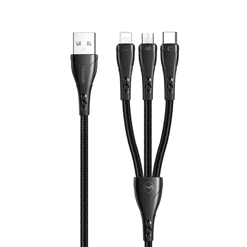 کابل تبدیل USB به Micro USB/ USB-C / لایتنینگ مک دودو مدل ca-696 طول 1.2 متر