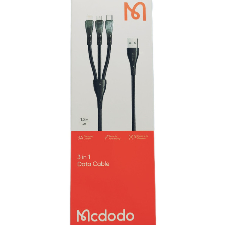 کابل تبدیل USB به Micro USB/ USB-C / لایتنینگ مک دودو مدل ca-696 طول 1.2 متر