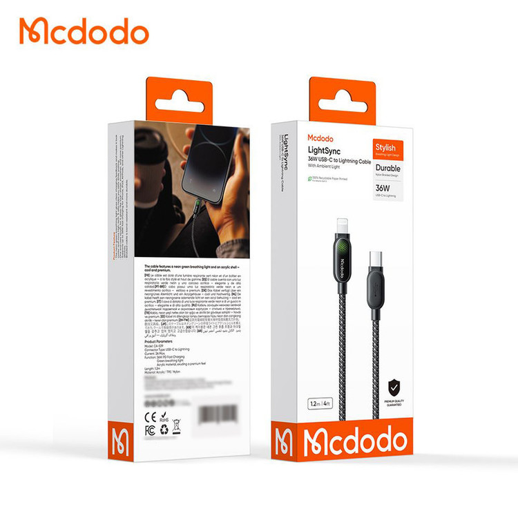 کابل تبدیل USB-C به لایتنینگ مک دودو مدل CA-539 طول 1.2 متر