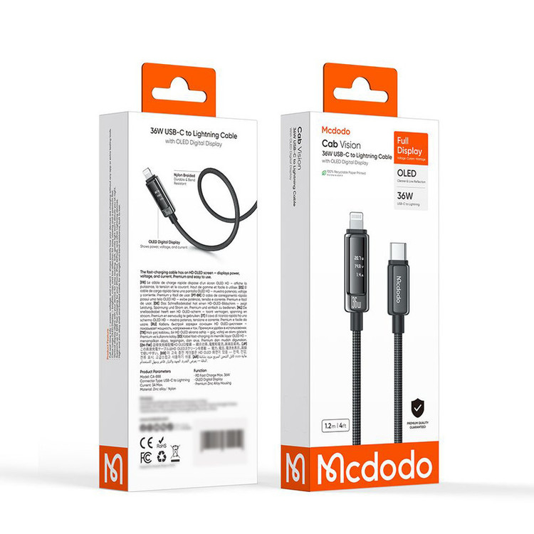 کابل تبدیل USB-C به لایتنینگ مک دودو مدل CA-888 طول 1.2 متر