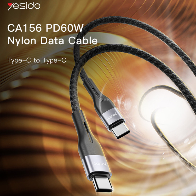 کابل USB-C یسیدو مدل DUAL TYPE-C CA156 60W طول 1 متر