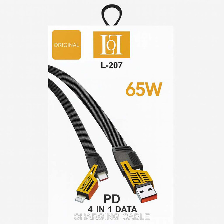 کابل تبدیل USB-C / USB به USB-C / لایتنینگ مدل L-207 طول 1.05 متر