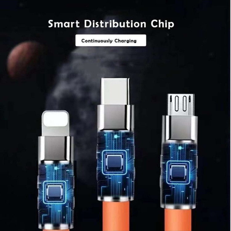 کابل تبدیل USB به لایتنینگ/MICROUSB/USB-C اچ تی ام مدل 3in1 به طول 1.2 متر